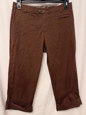 Bandolino Brown Comfort Stretch Waistband Capri Pants Women’s Size 12 Cuffed